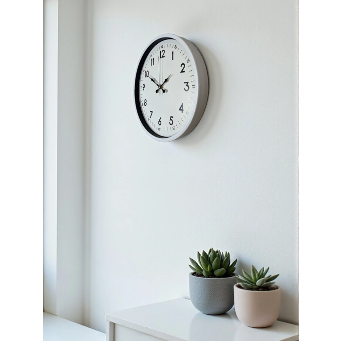 Mey İthalat® 36 Cm Beyaz Dekoratif Duvar Saati