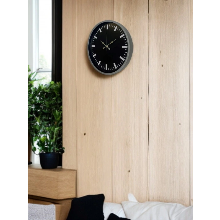 Mey İthalat® 36 Cm Gri Dekoratif Duvar Saati