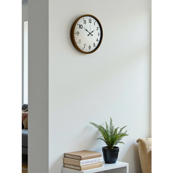 Mey İthalat® 36 Cm Kahverengi Dekoratif Duvar Saati