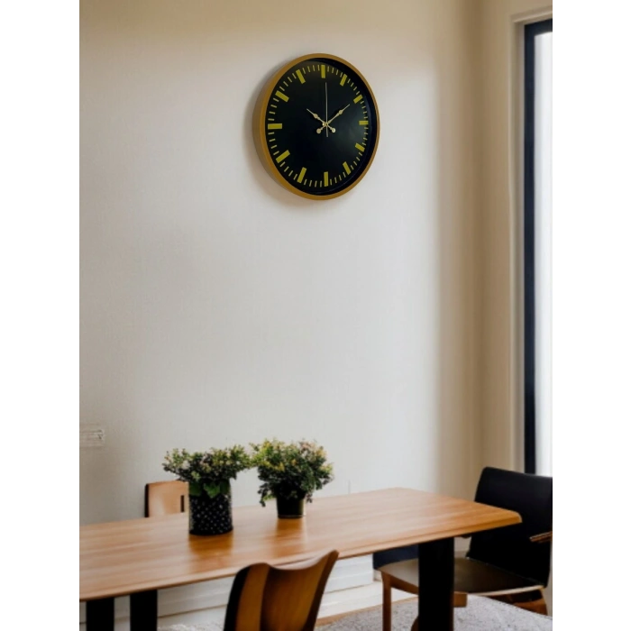 Mey İthalat® 36 Cm Kahverengi Modern Duvar Saati