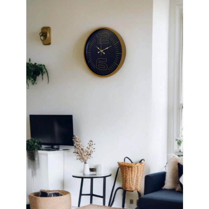 Mey İthalat® 36 Cm Kahverengi Modern Duvar Saati