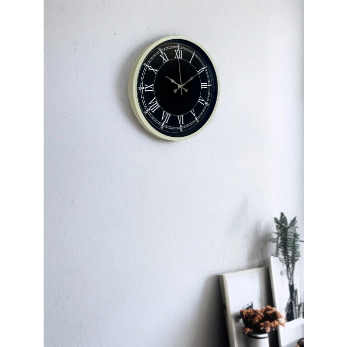 Mey İthalat® 36 Cm Krem Dekoratif Duvar Saati