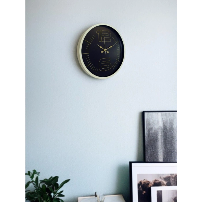Mey İthalat® 36 Cm Krem Dekoratif Duvar Saati
