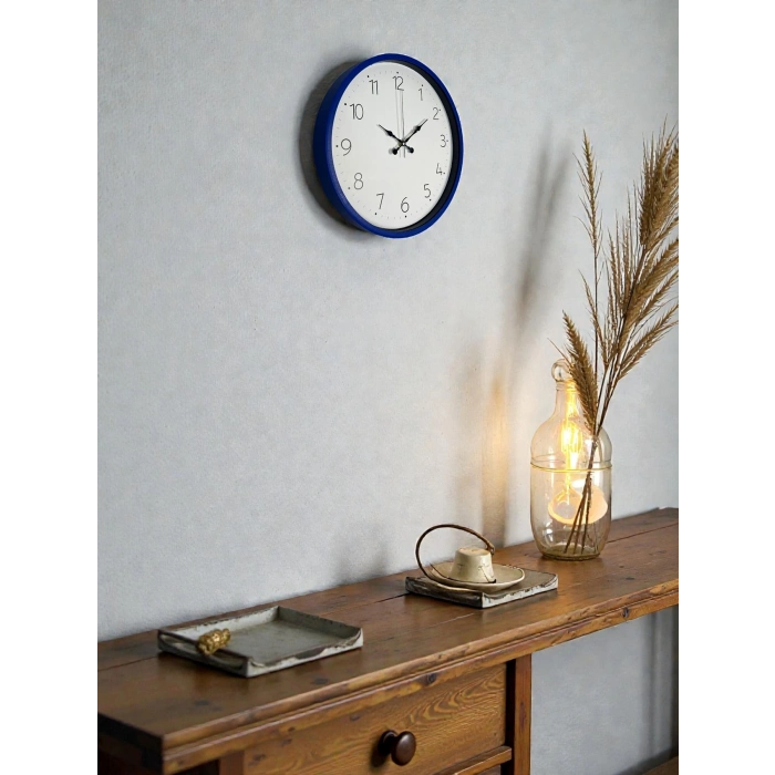 Mey İthalat® 36 Cm Lacivert Dekoratif Duvar Saati