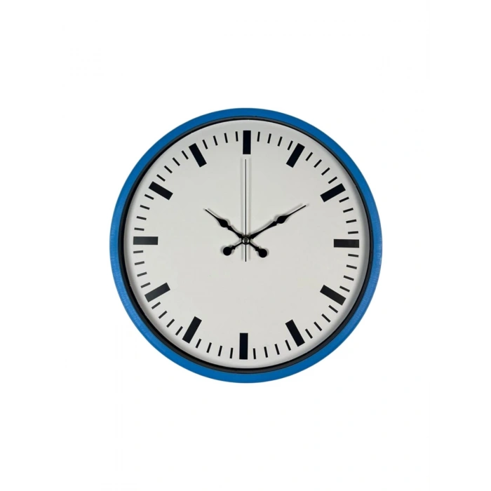 Mey İthalat® 36 Cm Mavi Zarif Duvar Saati