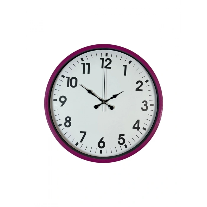 Mey İthalat® 36 Cm Pembe Dekoratif Duvar Saati