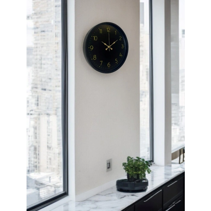 Mey İthalat® 36 Cm Siyah Asil Duvar Saati