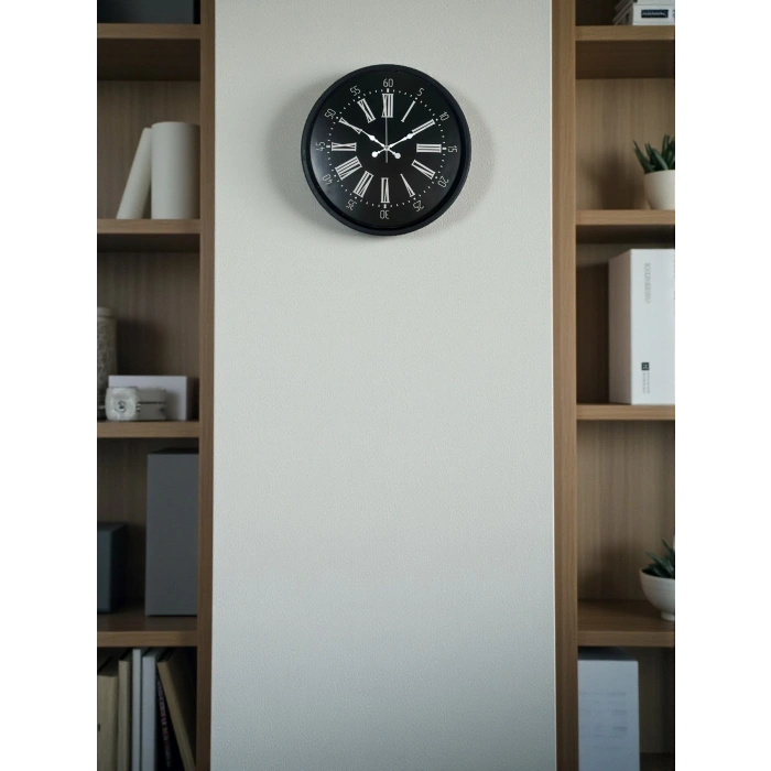 Mey İthalat® 36 Cm Siyah Dekoratif Duvar Saati
