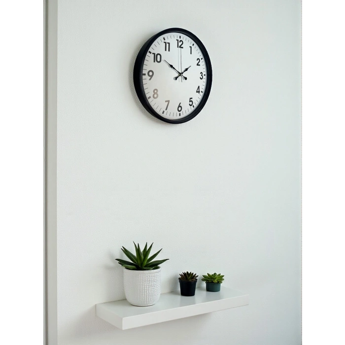 Mey İthalat® 36 Cm Siyah Duvar Saati