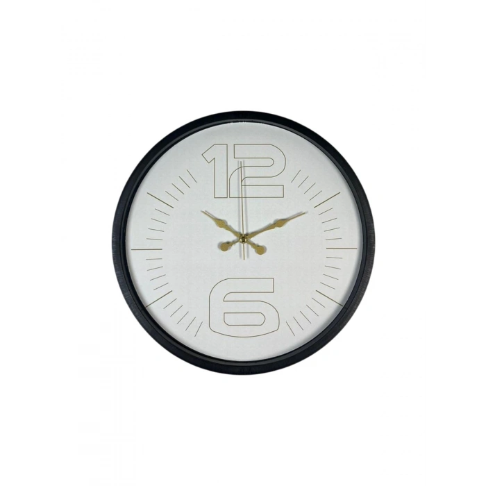 Mey İthalat® 36 Cm Siyah Sade Zarif Duvar Saati