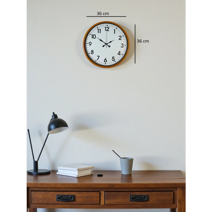 Mey İthalat® 36 Cm Standart Turuncu Duvar Saati