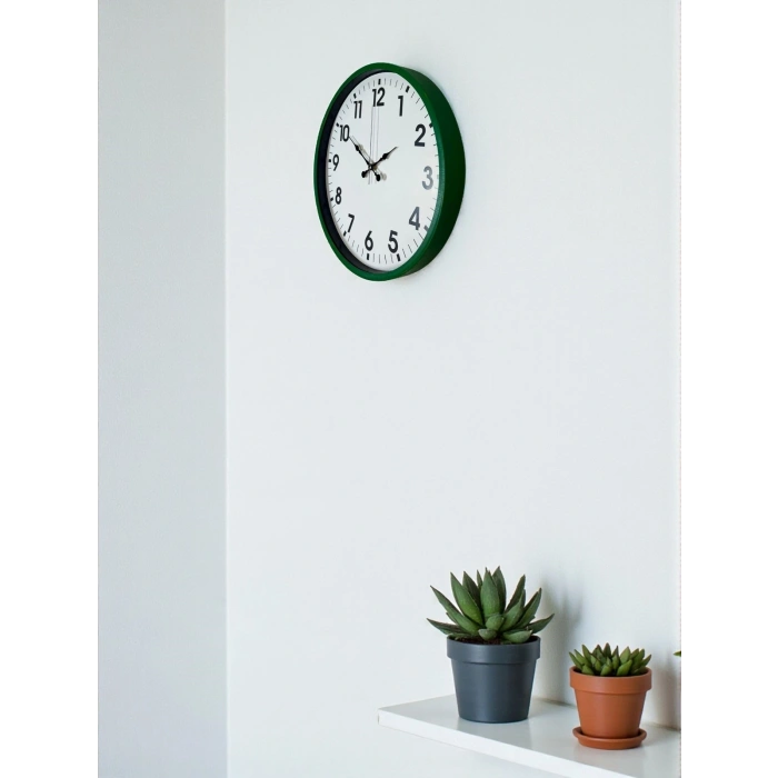 Mey İthalat® 36 Cm Standart Yeşil Duvar Saati