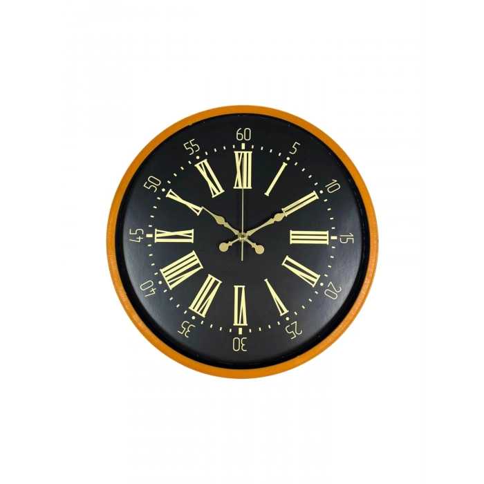 Mey İthalat® 36 Cm Turuncu Dekoratif Duvar Saati