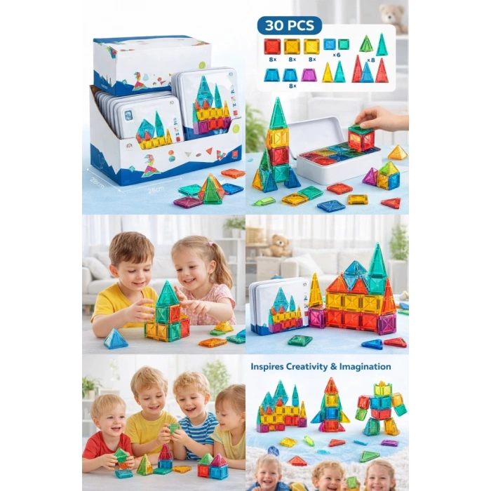 Mey İthalat® 3.75CM Mini Blok Metal Kutu 24 Parça