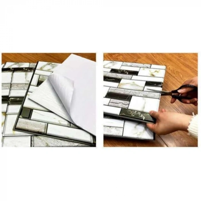Mey İthalat® 3D Mermer Görünümlü Kendinden Yapışkanlı Duvar Sticker