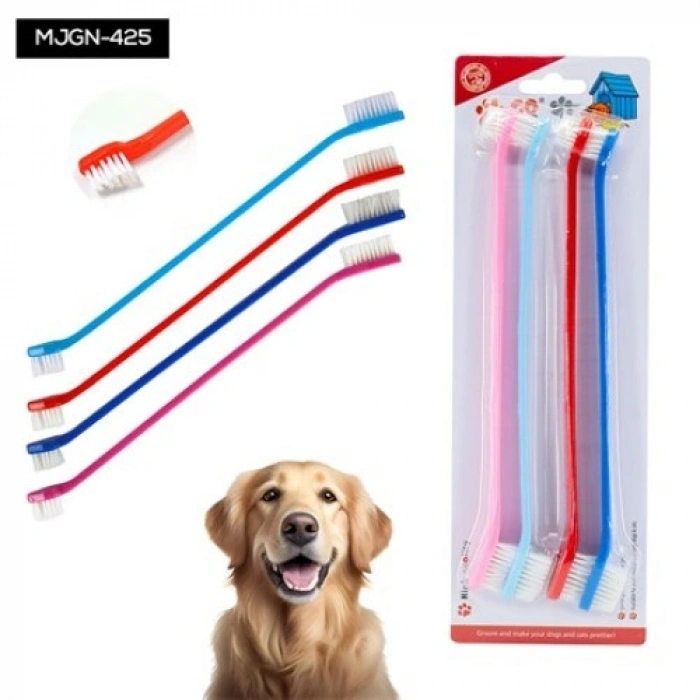 Mey İthalat® 4LÜ KEDİ KÖPEK DİŞ FIRÇASI SETİ