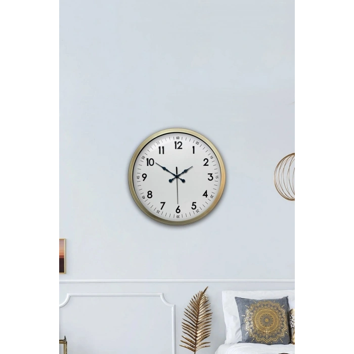 Mey İthalat® 40 cm Eskitme Metal Standart Duvar Saati