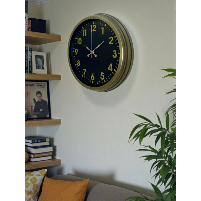 Mey İthalat® 40 Cm Metal Eskitme Klasik Duvar Saati