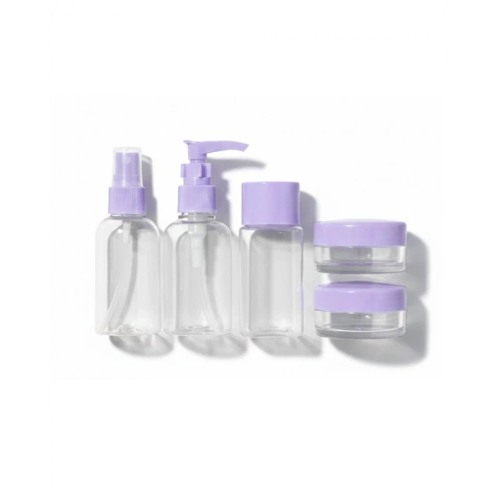 Mey İthalat® 5 Parça Şeffaf Seyahat Kozmetik Seti 30 ml
