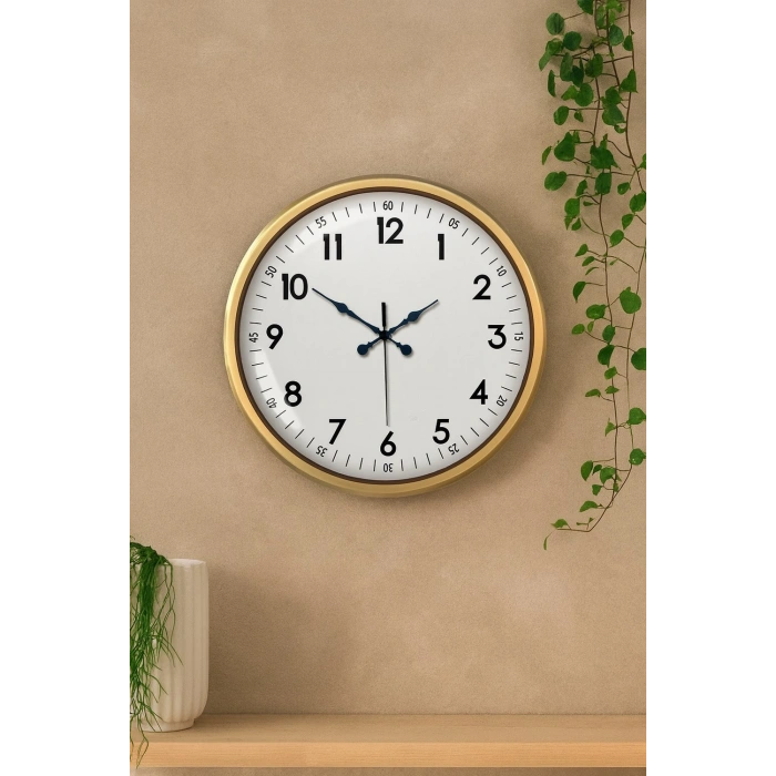 Mey İthalat® 52 cm Eskitme Metal Dekoratif Duvar Saati