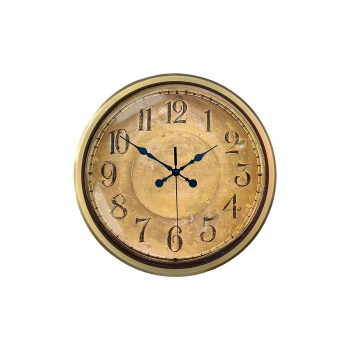 Mey İthalat® 52 cm Eskitme Metal Retro Duvar Saati