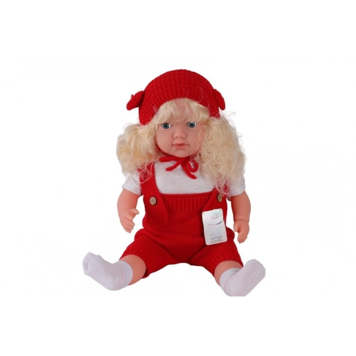 Mey İthalat® 5214 60 CM TRİKOLU TULUMLU SAÇLI BÜYÜK BEBEK