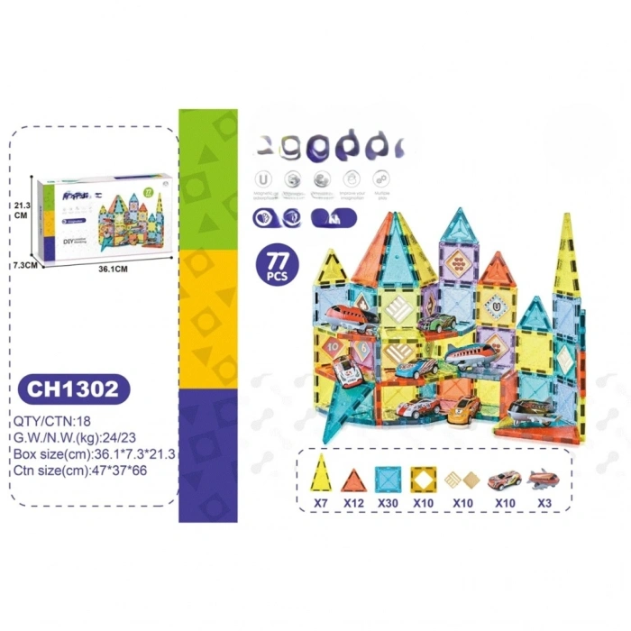 Mey İthalat® 5,5CM  Bloklar 77 Parça