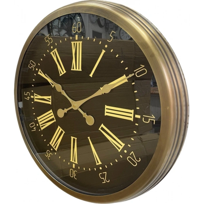 Mey İthalat® 60 cm Eskitme Metal Roma Rakamlı Duvar Saati