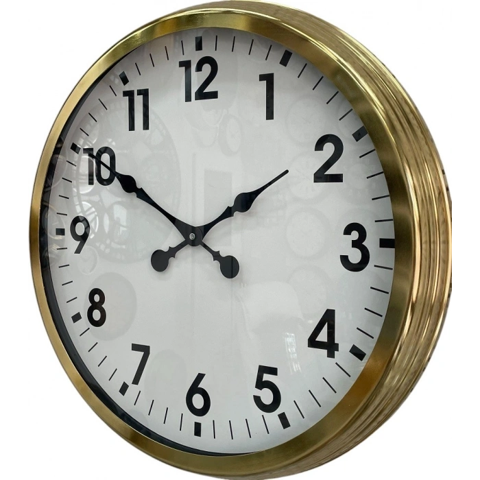 Mey İthalat® 60 Cm Gold Metal Dekoratif Duvar Saati