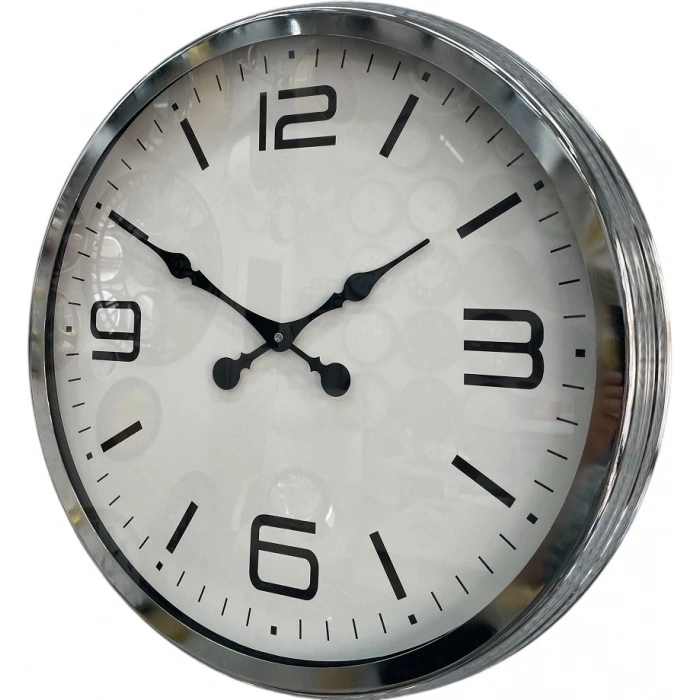 Mey İthalat® 60 cm Krom Metal Dizayn Duvar Saati