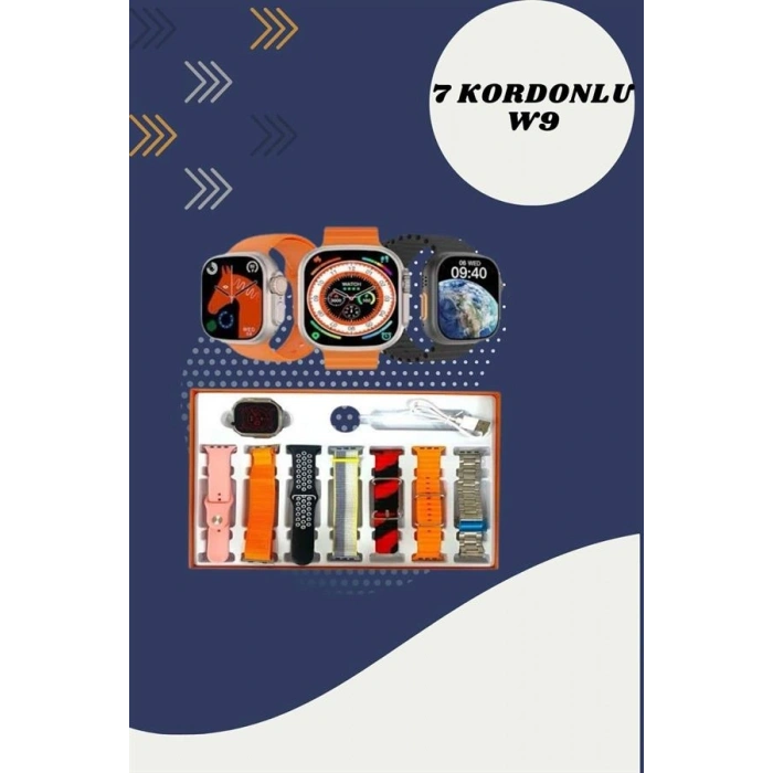 Mey İthalat® 7 Kordonlu Akıllı Saat Ve Yeni Nesil Kulaklık Dokunmatik Ekran Android ve İOS Uyumlu