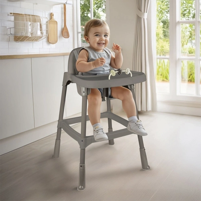 Mey İthalat® 7566 MAMA SANDALYESİ OYUNCAKLI -  GRİ