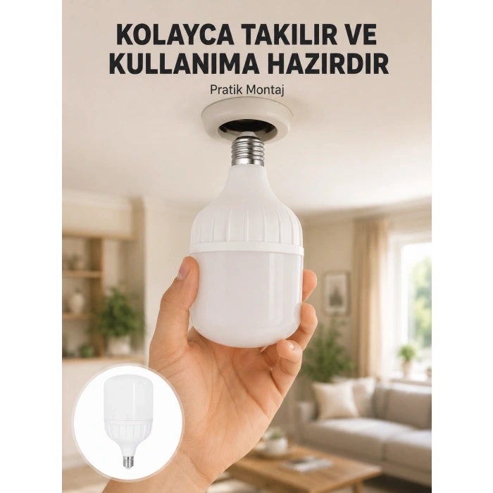 Mey İthalat® Acil Durumlara Uygun Şarjlı Torch LED Ampul 30 Watt Yeni Nesil