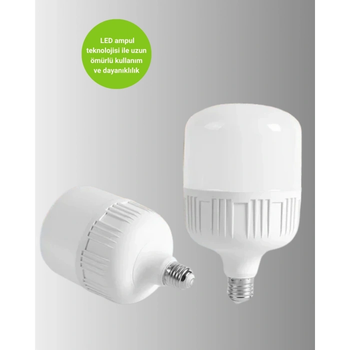 Mey İthalat® Acil Durumlara Uygun Şarjlı Torch LED Ampul 30 Watt Yeni Nesil