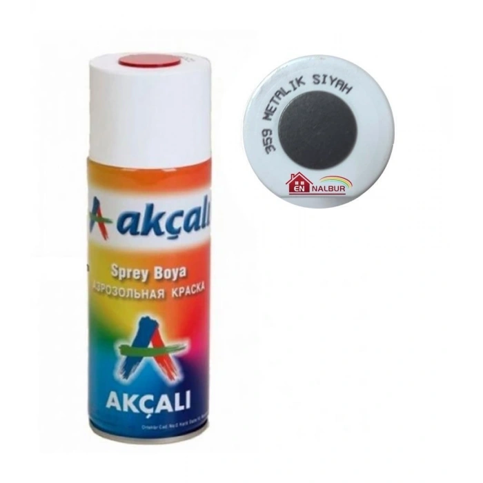 Mey İthalat® Akçalı Sprey Boya 400 ml 359 Metalik Siyah