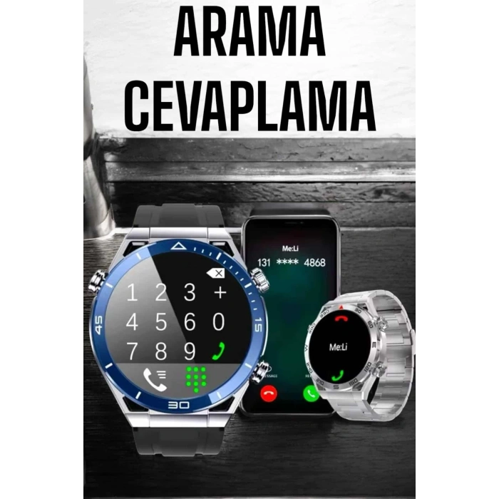 Mey İthalat® Akıllı Saat 2024 Model Arama Cevaplayan Uyku ve Sağlık Takibi