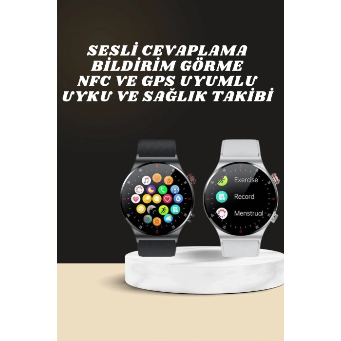 Mey İthalat® Akıllı Saat Amoled Ekran Bluetooth Bağlantılı Sesli Görüşme Nabız Ölçer