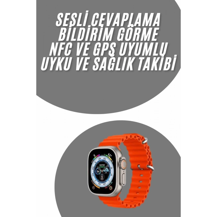Mey İthalat® Akıllı Saat Android ve İOS Uyumlu 49 MM NFC Özelliği GPS Takibi