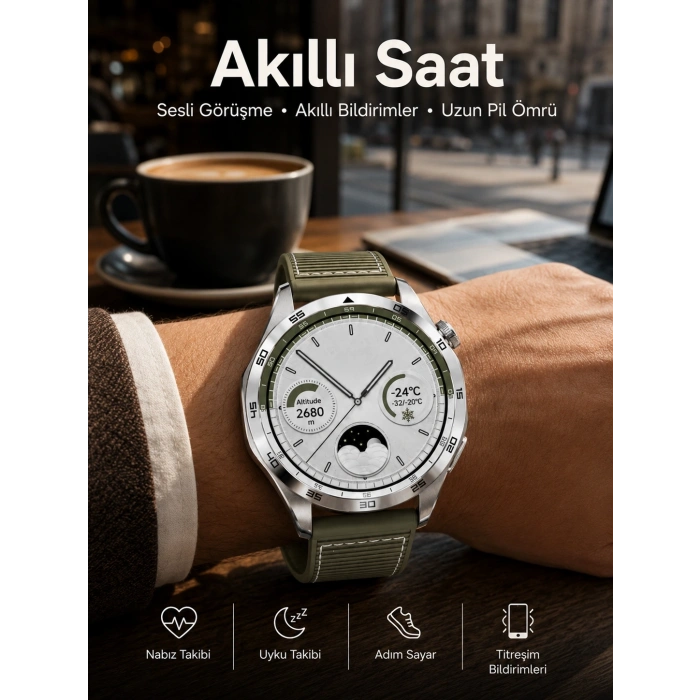 Mey İthalat® Akıllı Saat Bildirim Görme Sesli Görüşme Çoklu Kordon GPS Takibi