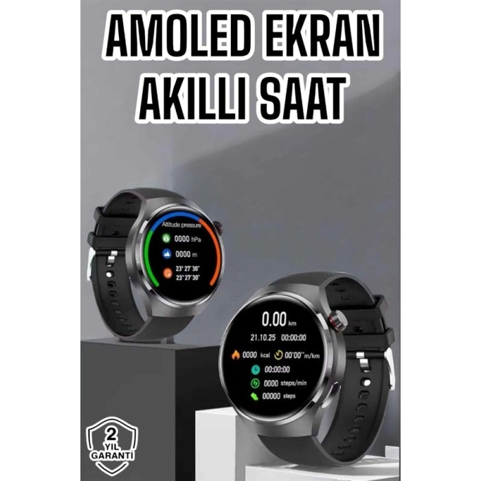 Mey İthalat® Akıllı Saat Bluetooth Bağlantılı Amoled Ekran Uyku ve Sağlık Takibi Yeni Nesil