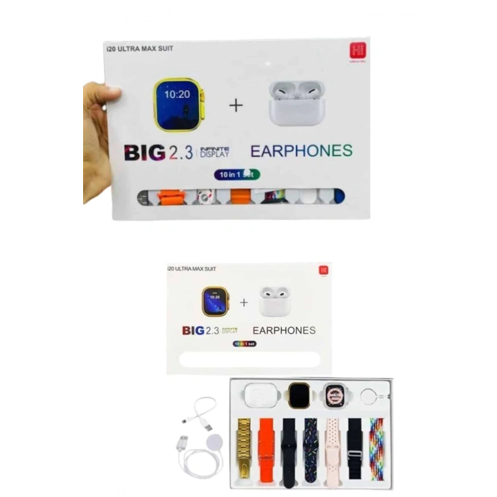 Mey İthalat® Akıllı Saat Bluetooth Kulaklık Hediyeli Bildirim Görme Sesli Görüşme Çoklu Kordon