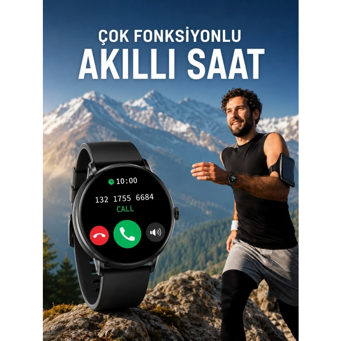 Mey İthalat® Akıllı Saat Çok Fonksiyonlu Sesli Görüşme NFC Uyumlu Amoled Ekran