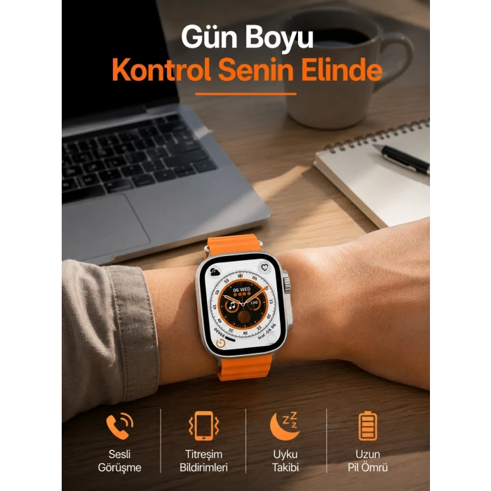 Mey İthalat® Akıllı Saat GPS Özelliği Bildirim Görme Adımsayar Sesli Görüşme Yapabilen Yeni Nesil