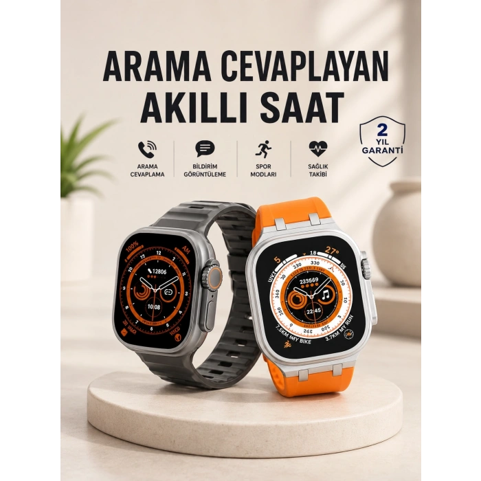 Mey İthalat® Akıllı Saat GPS, Sağlık Ve Uyku Takibi Arama Cevaplayan Bluetooth Bağlantılı