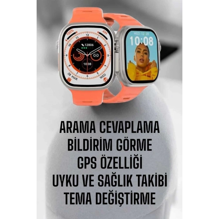 Mey İthalat® Akıllı Saat GPS, Sağlık Ve Uyku Takibi Arama Cevaplayan Bluetooth Bağlantılı
