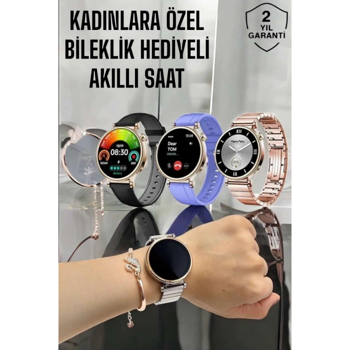 Mey İthalat® Akıllı Saat Kadınlara Özel Arama Cevaplayan Bluetooth Bağlantılı