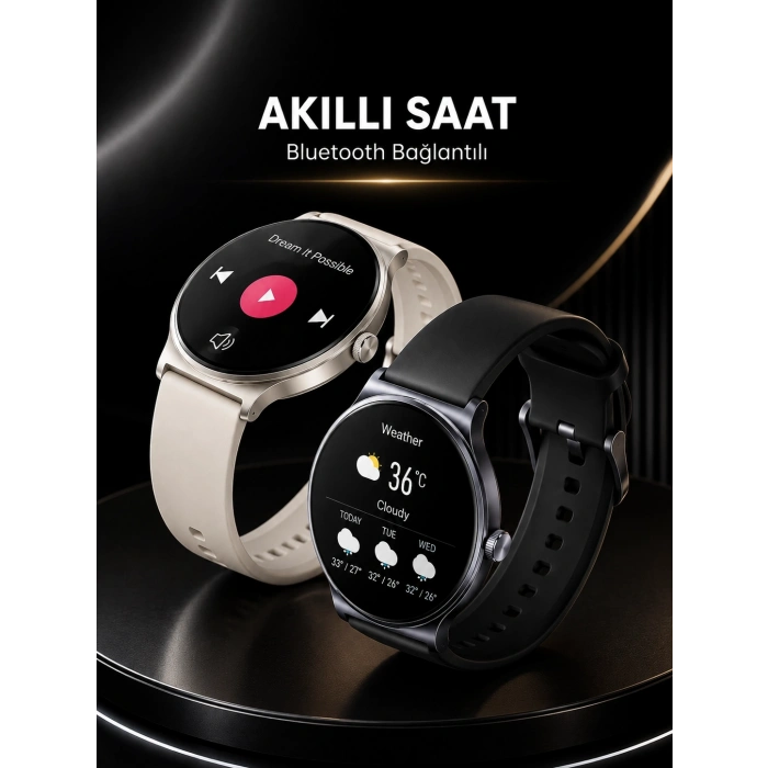 Mey İthalat® Akıllı Saat Sesli Görüşme Bluetooth Bağlantılı 3 Kordonlu