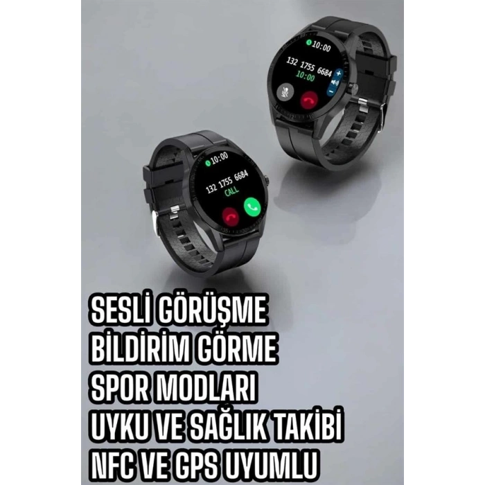Mey İthalat® Akıllı Saat Sesli Görüşme Bluetooth Bağlantılı 3 Kordonlu Yeni Nesil