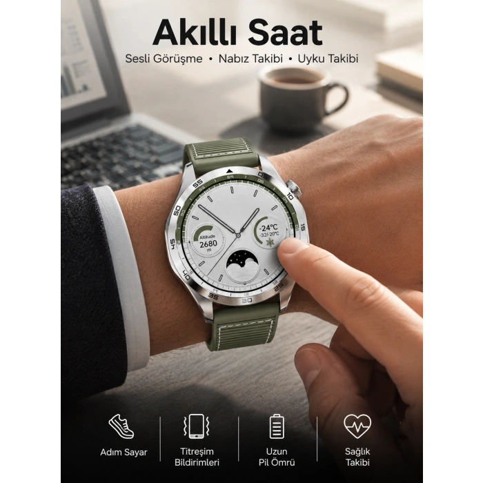 Mey İthalat® Akıllı Saat Sesli Görüşme Uyku ve Sağlık Takibi NFC Uyumlu
