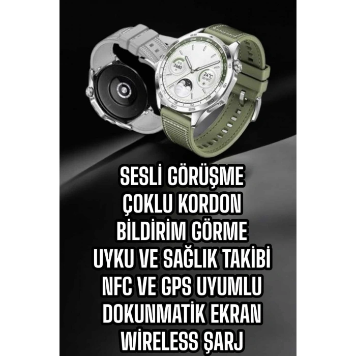 Mey İthalat® Akıllı Saat Sesli Görüşme Uyku ve Sağlık Takibi NFC Uyumlu